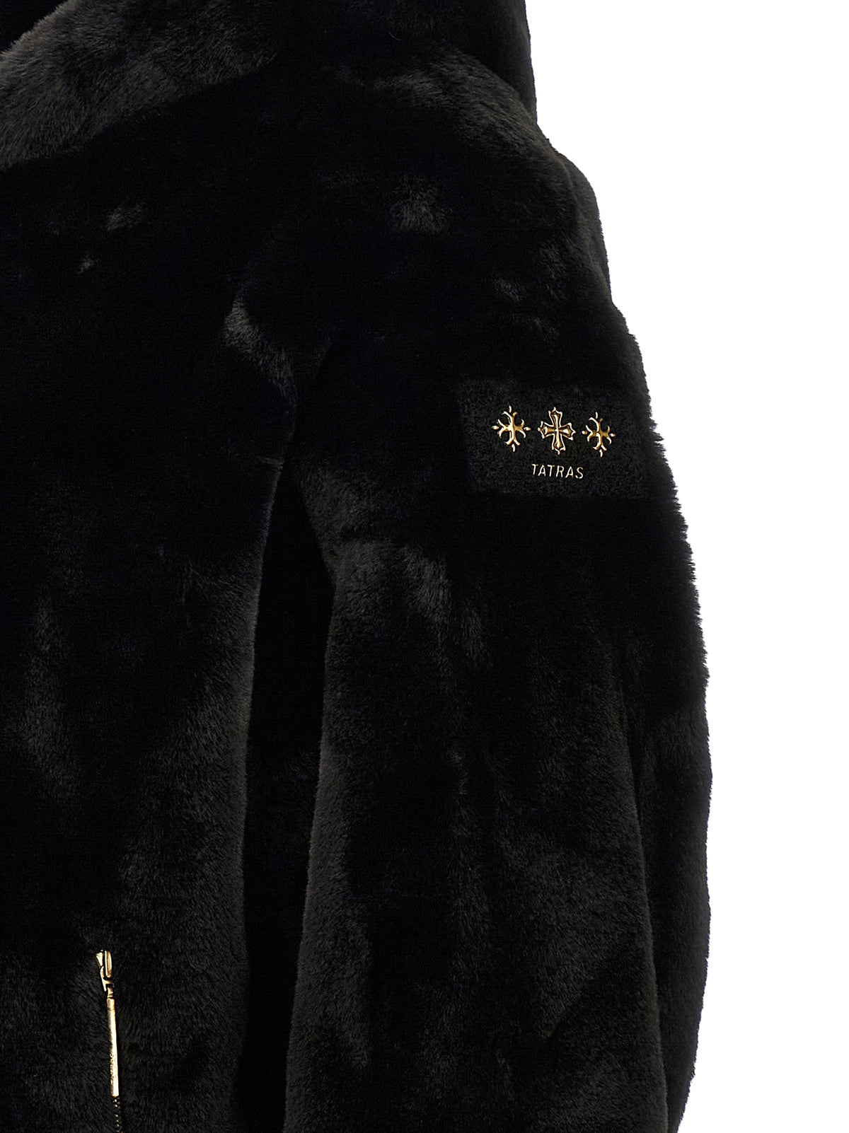 Black Polyester Full-Length Jacket