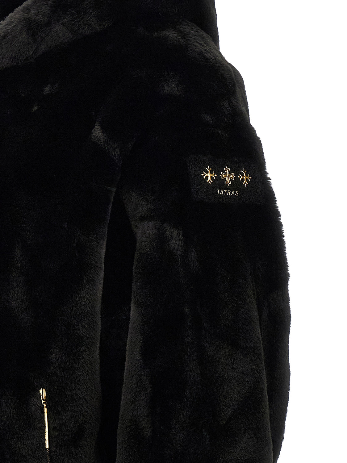 Black Polyester Full-Length Jacket