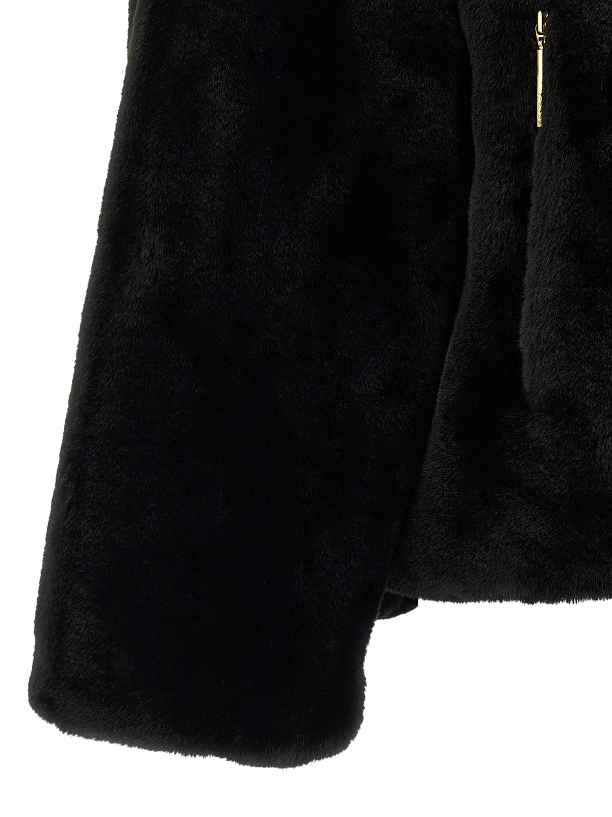 Black Polyester Full-Length Jacket
