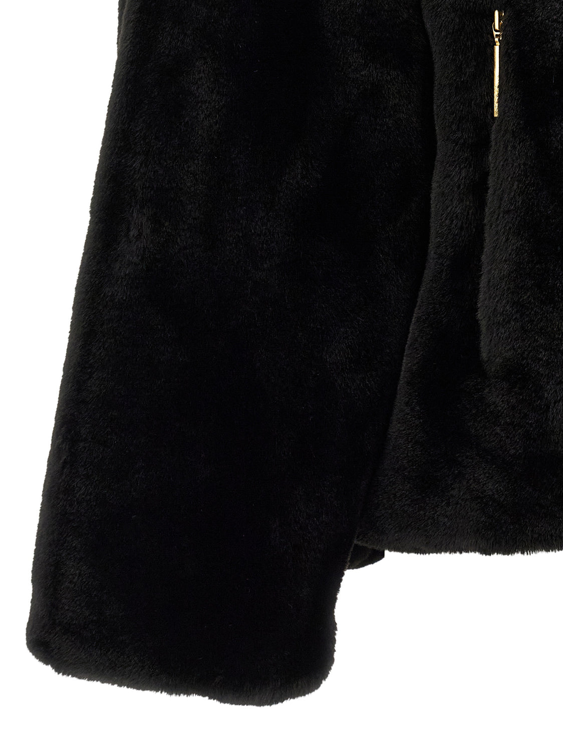 Black Polyester Full-Length Jacket