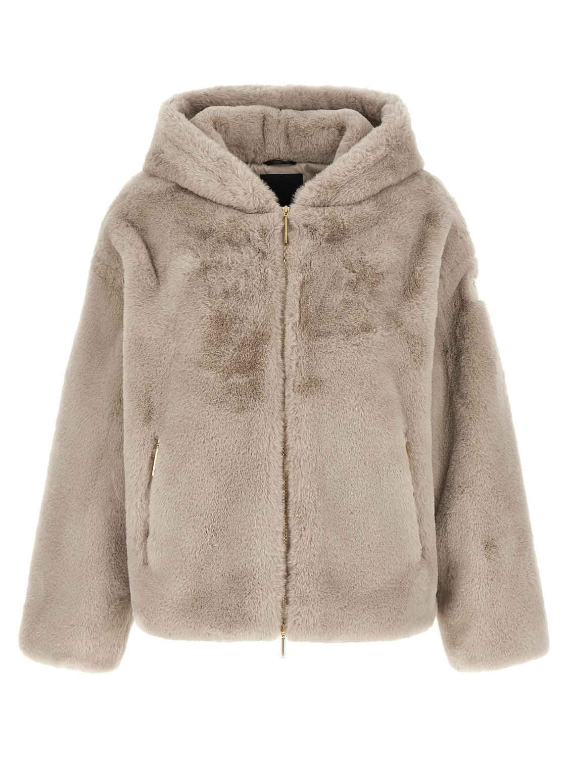Beige Polyester Full-Length Jacket