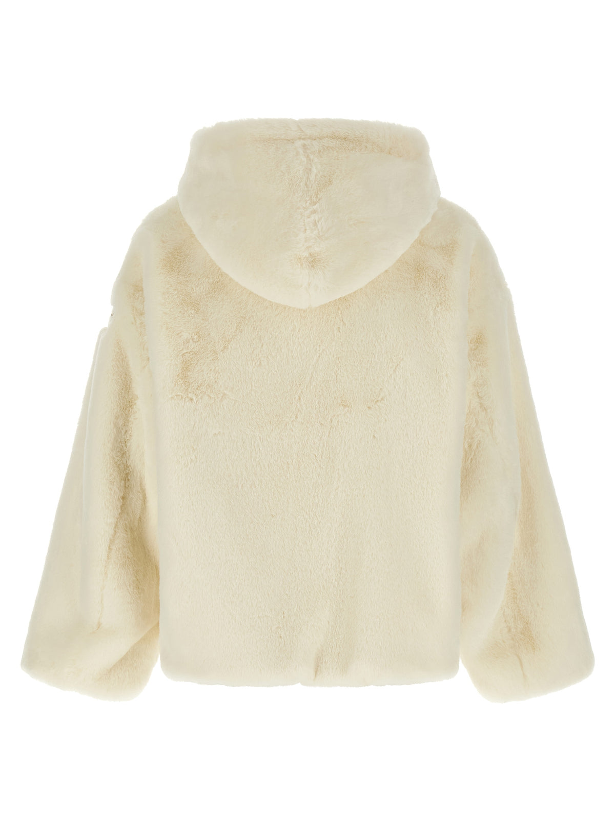 White Polyester Full-Length Jacket