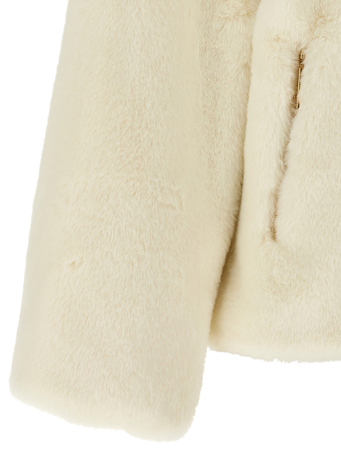 White Polyester Full-Length Jacket