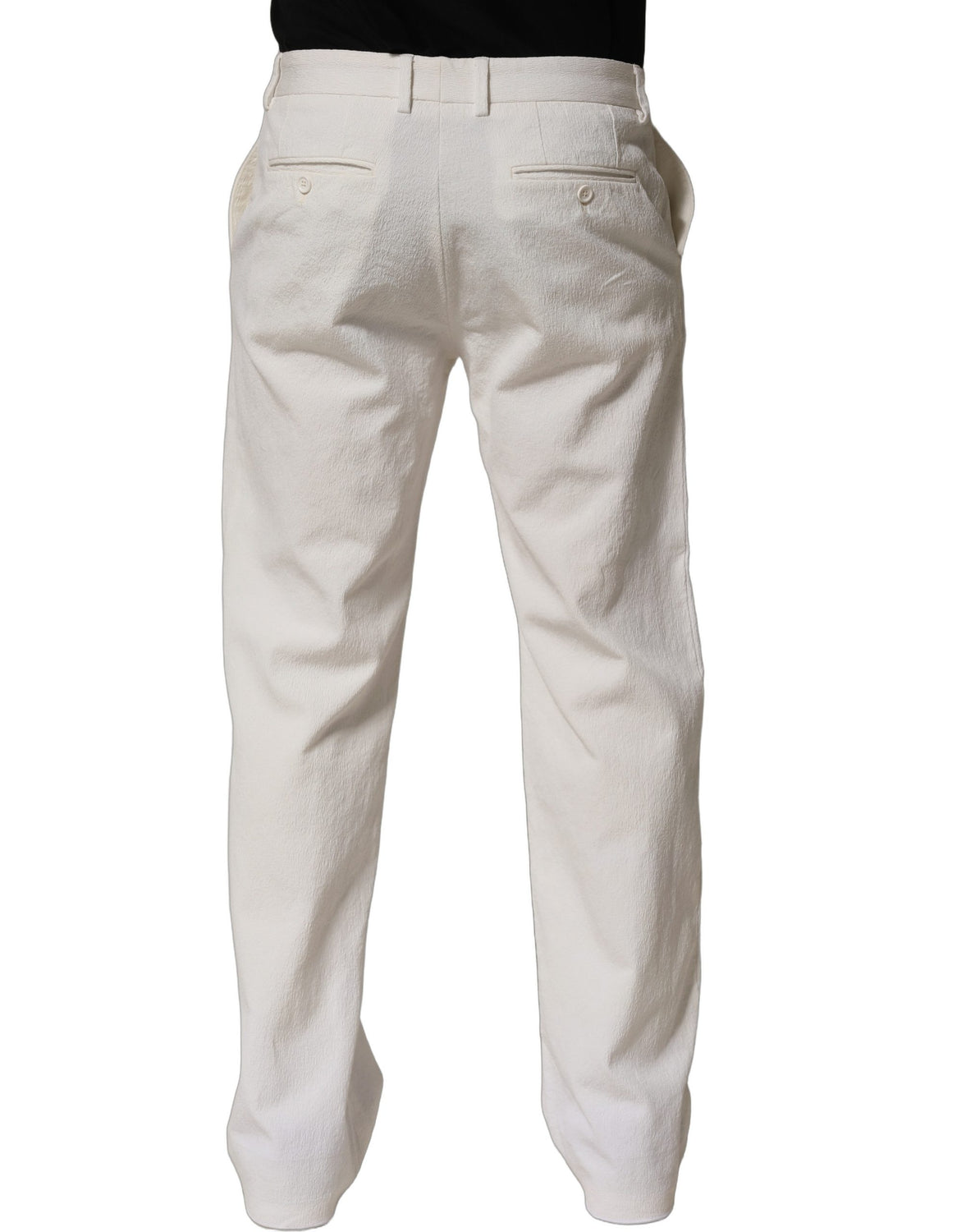 White Cotton StraightLeg Casual Trouser Pants