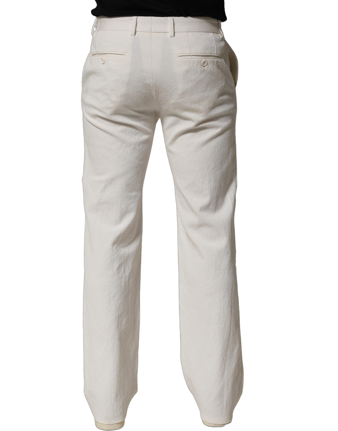 White Cotton StraightLeg Casual Trouser Pants