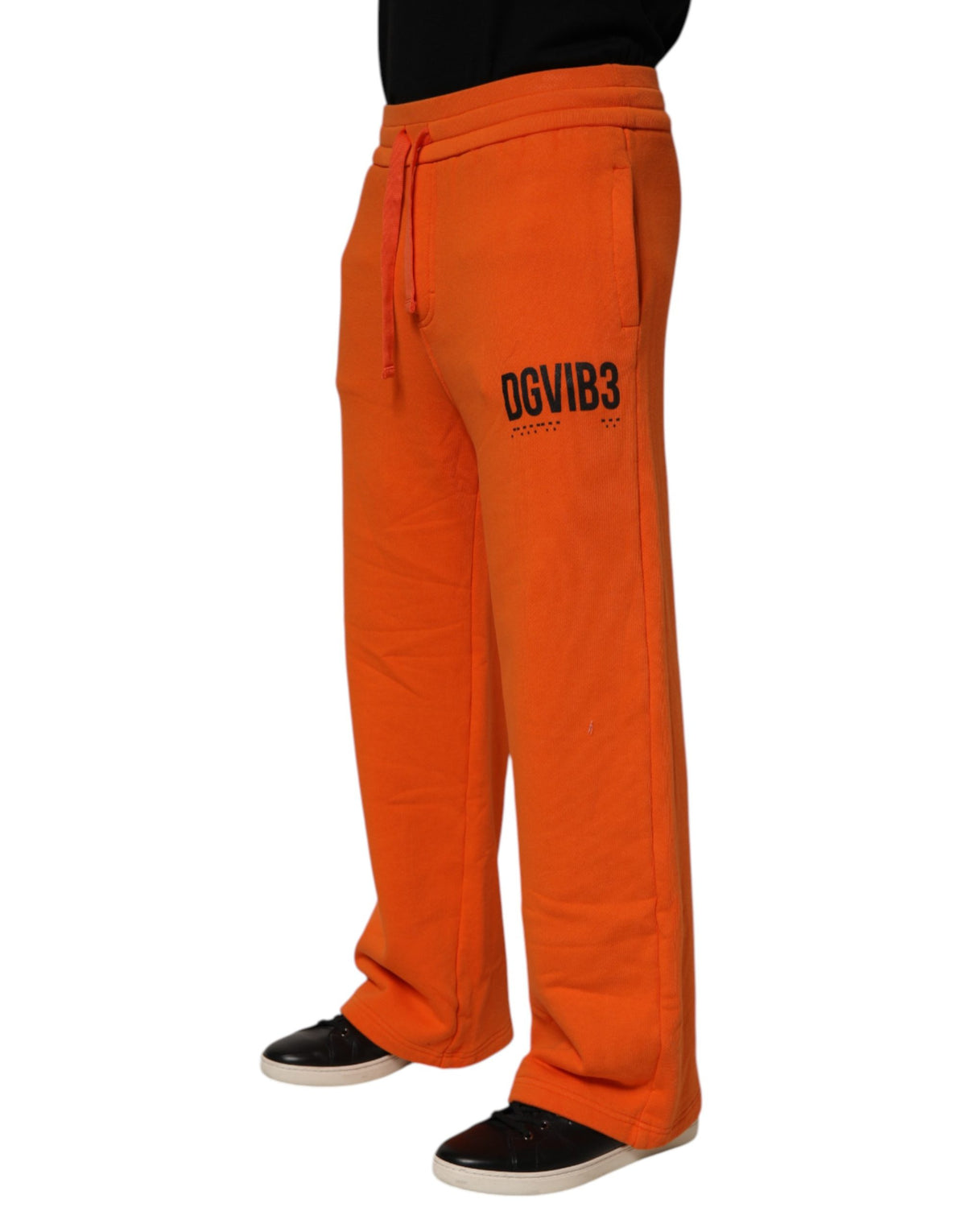 Orange Cotton DGVIB3 Men Trackpants Pants