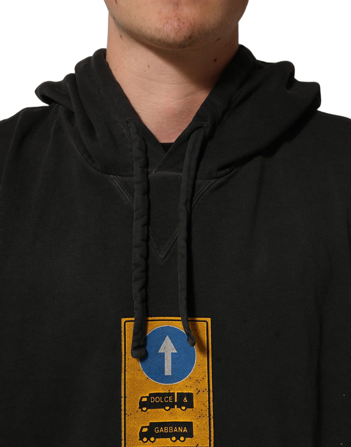 Black Cotton DG Shield Hooded Sweatshirt Sweater
