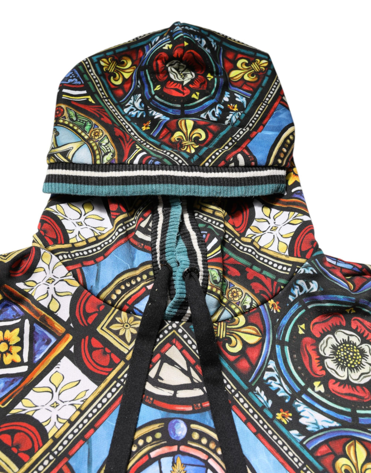 Multicolor Printed Hooded Sweatshirt Sweater