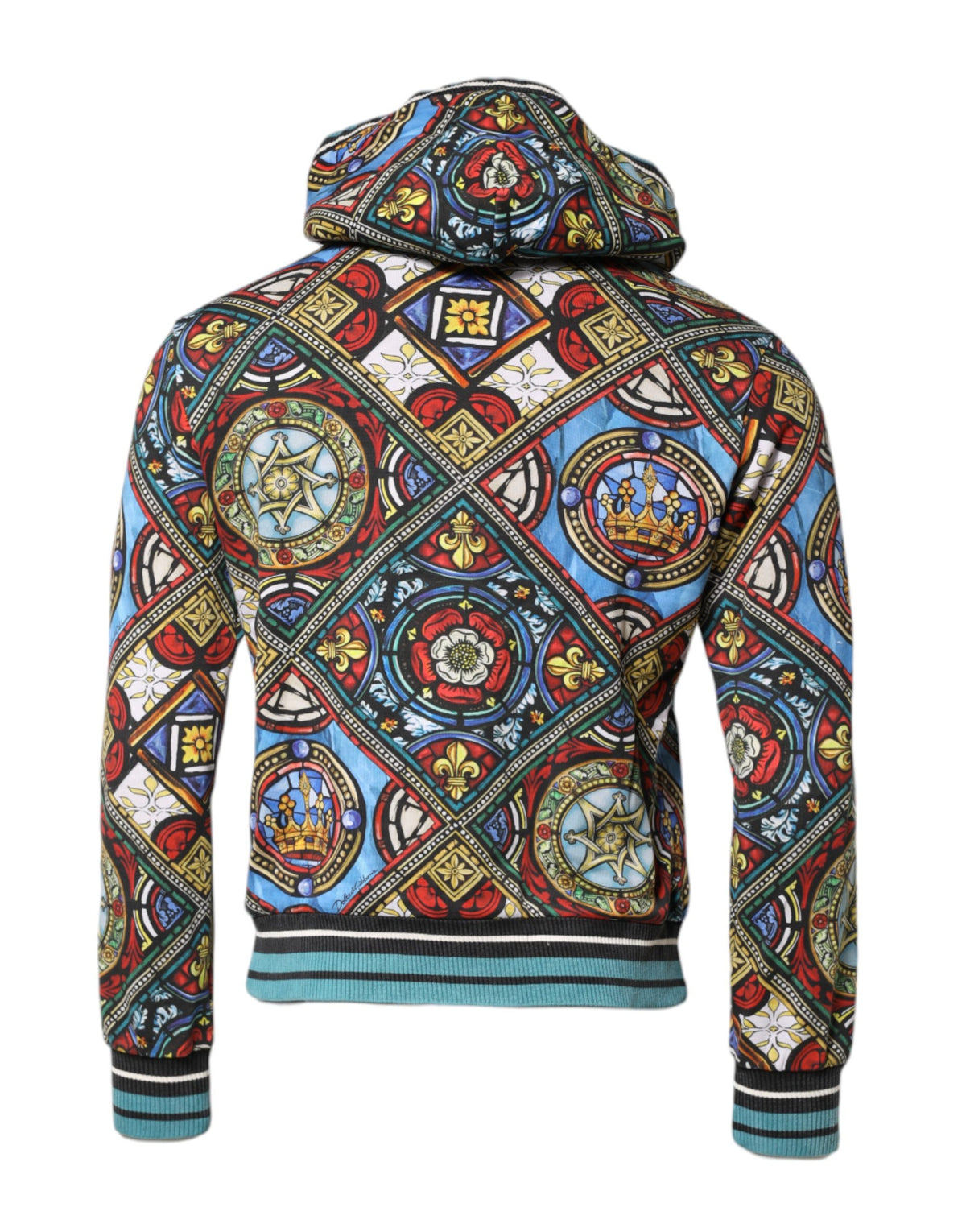 Multicolor Printed Hooded Sweatshirt Sweater