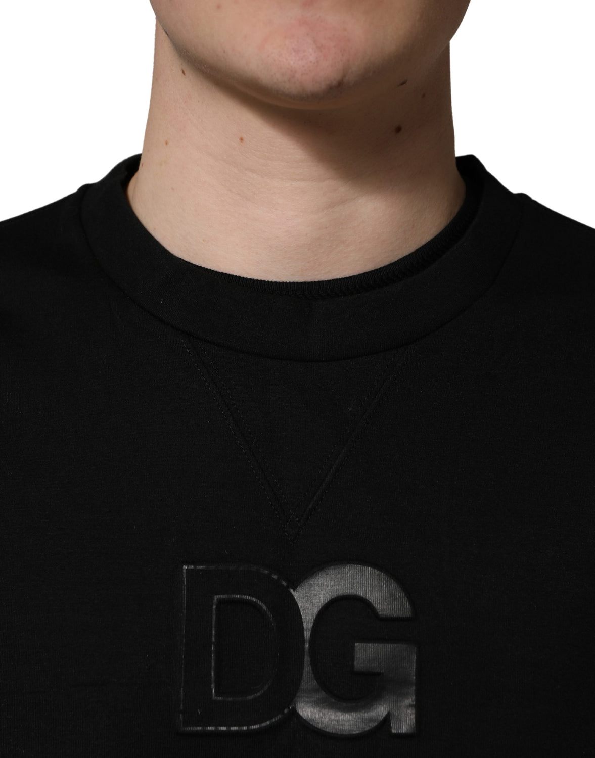 Black Cotton DG Crew Neck Sweatshirt Sweater