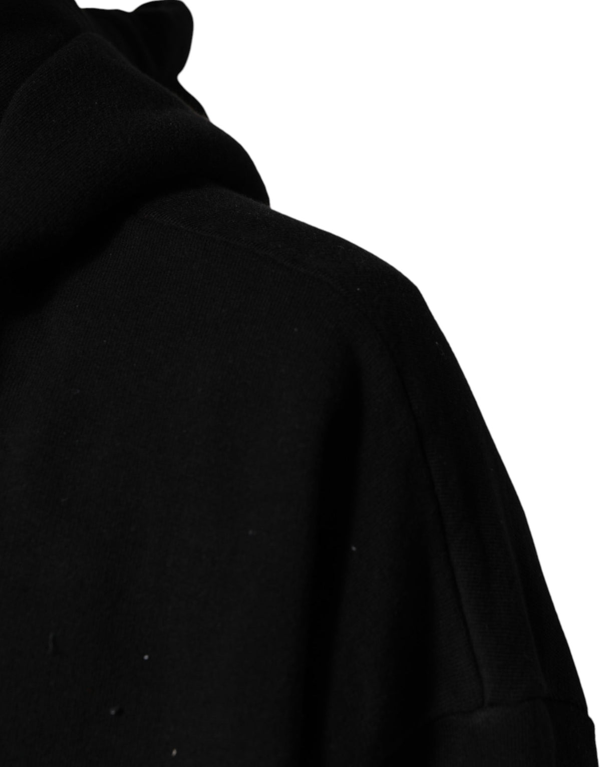 Black Cotton Printed Men Hooded Sweatshirt Sweater