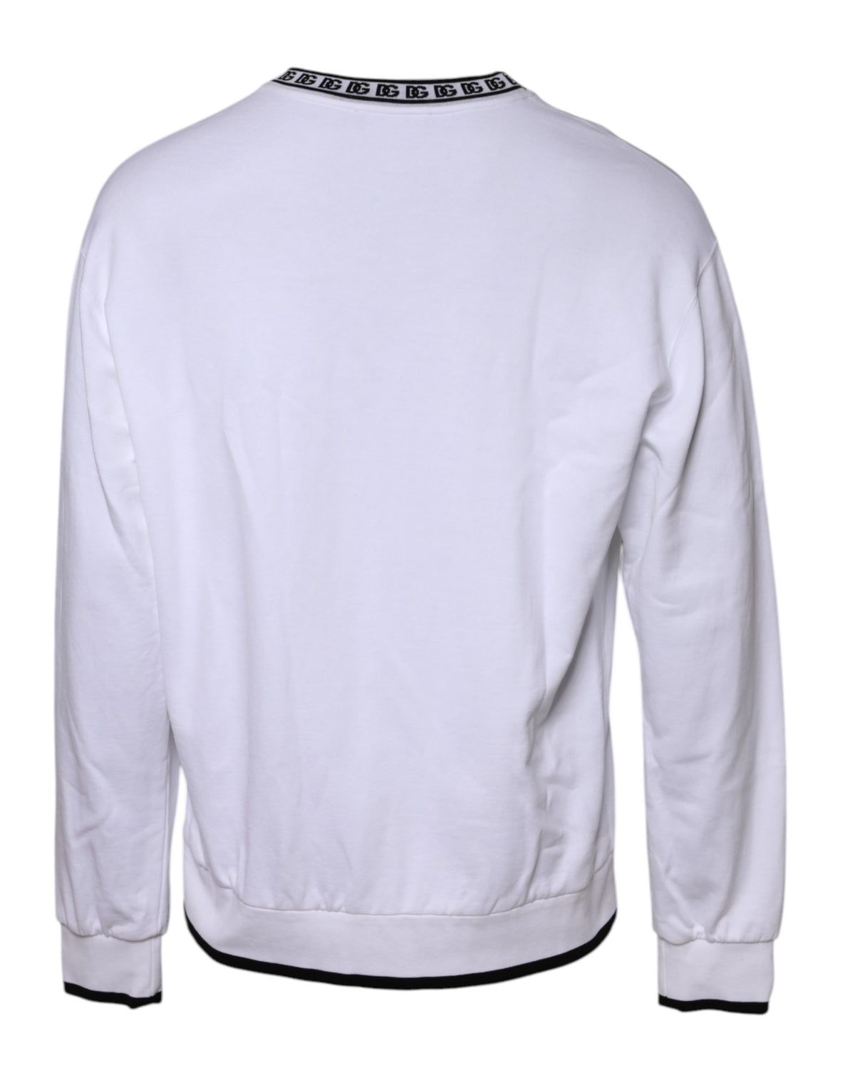 White Cotton DG Crew Neck Sweatshirt Sweater