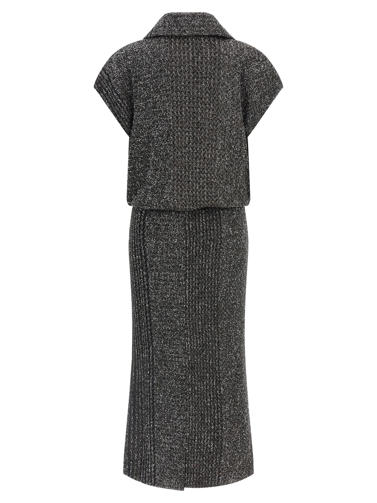 Gray Polyamide Midi Dress