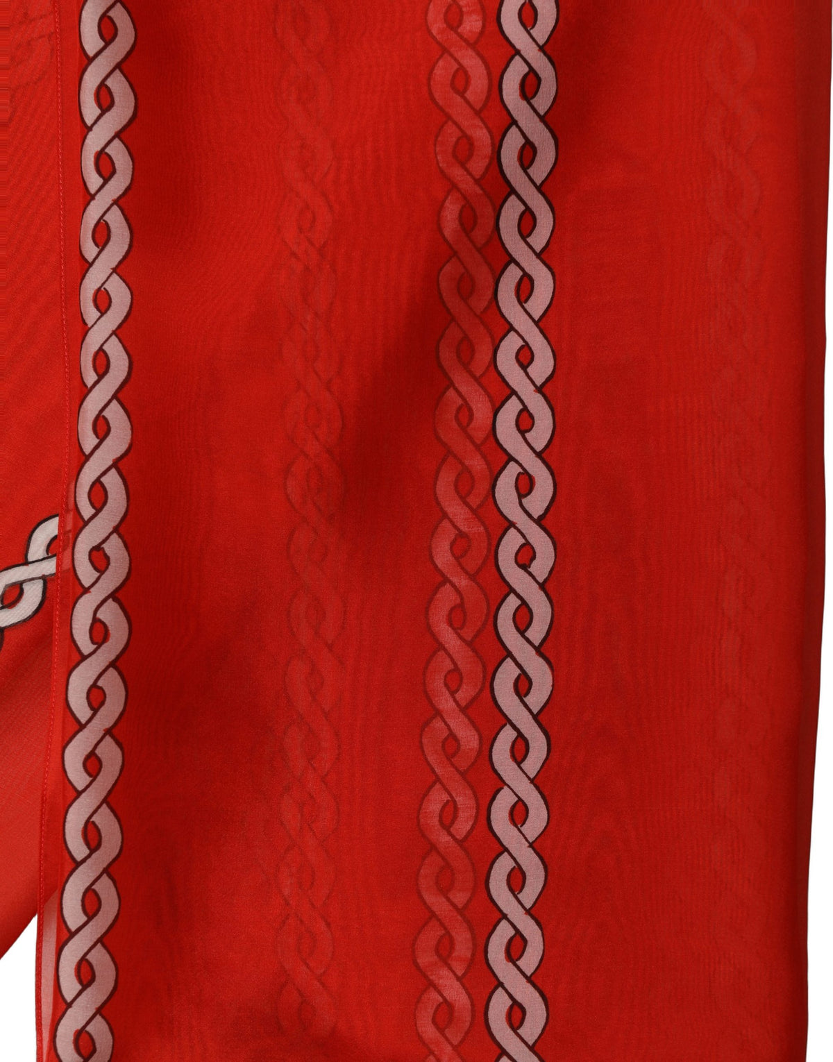 Red Silk Braided Rope Square Foulard Scarf