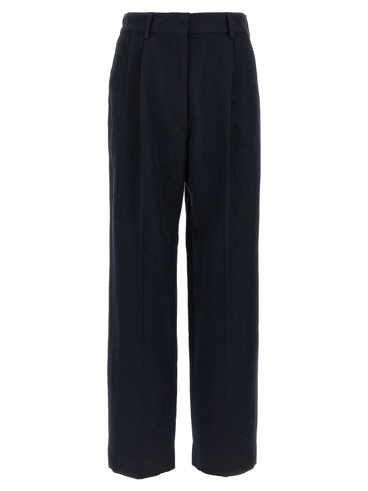 Blue Viscose Casual Pants