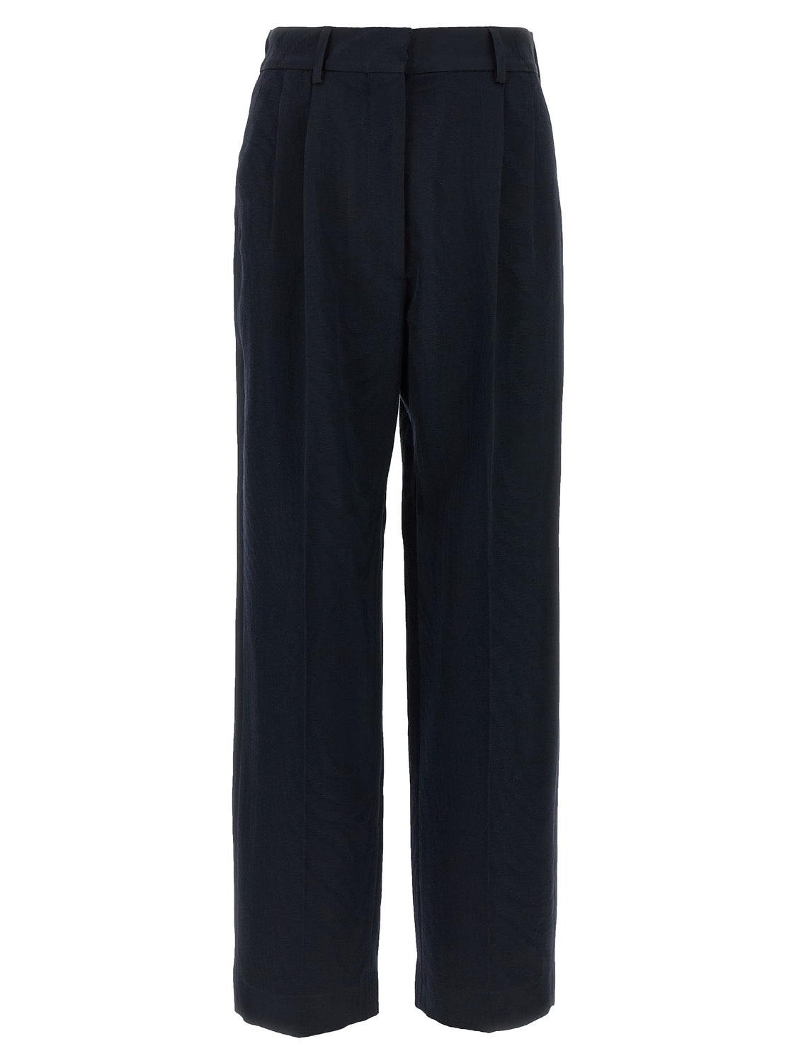 Blue Viscose Casual Pants
