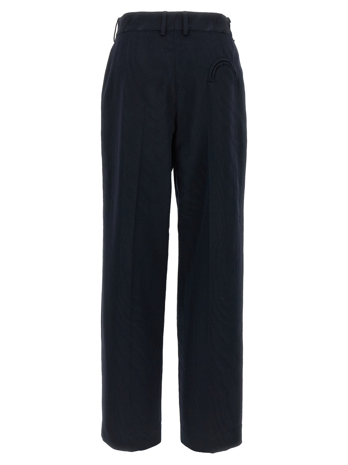 Blue Viscose Casual Pants