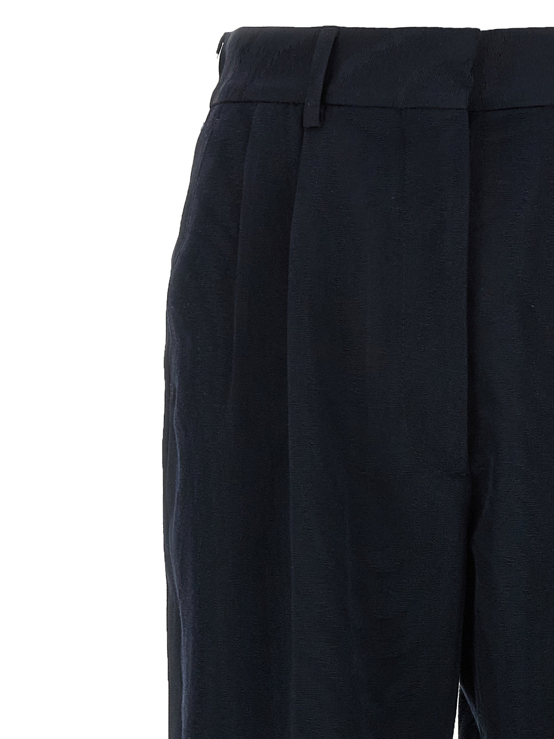 Blue Viscose Casual Pants