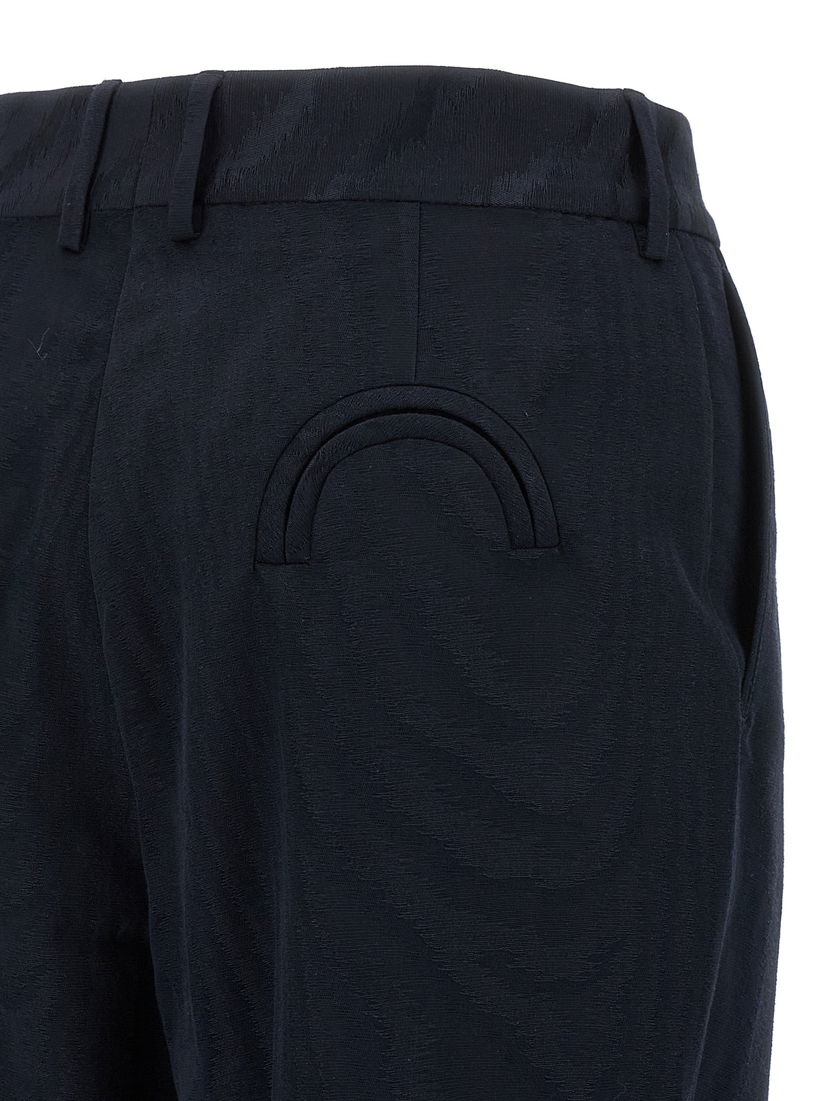 Blue Viscose Casual Pants