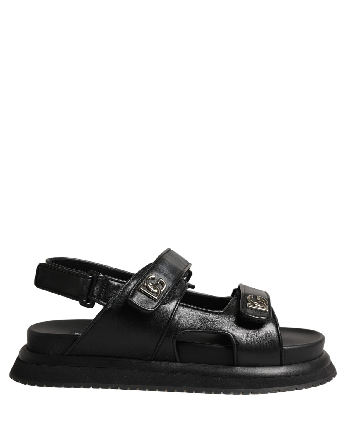 Black DG Logo Sandals Flats Slippers Shoes