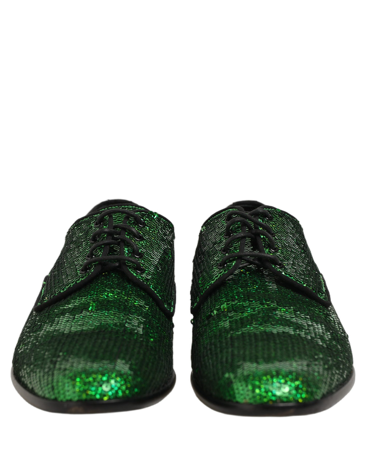 Dress Green Sequined Lace Up Men Derby Shoes