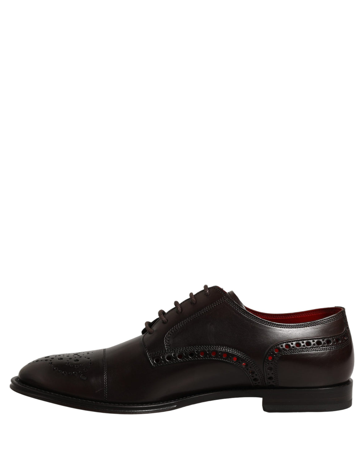 Maroon Calfskin Leather Derby Men Dress Shoes
