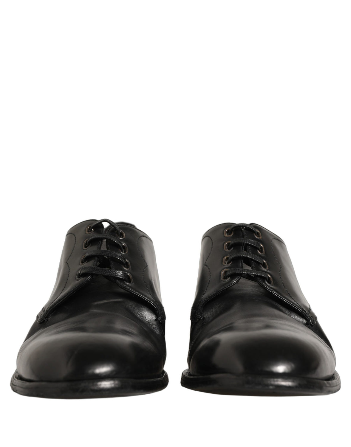 Black Calfskin Leather Derby Men Dress Shoes