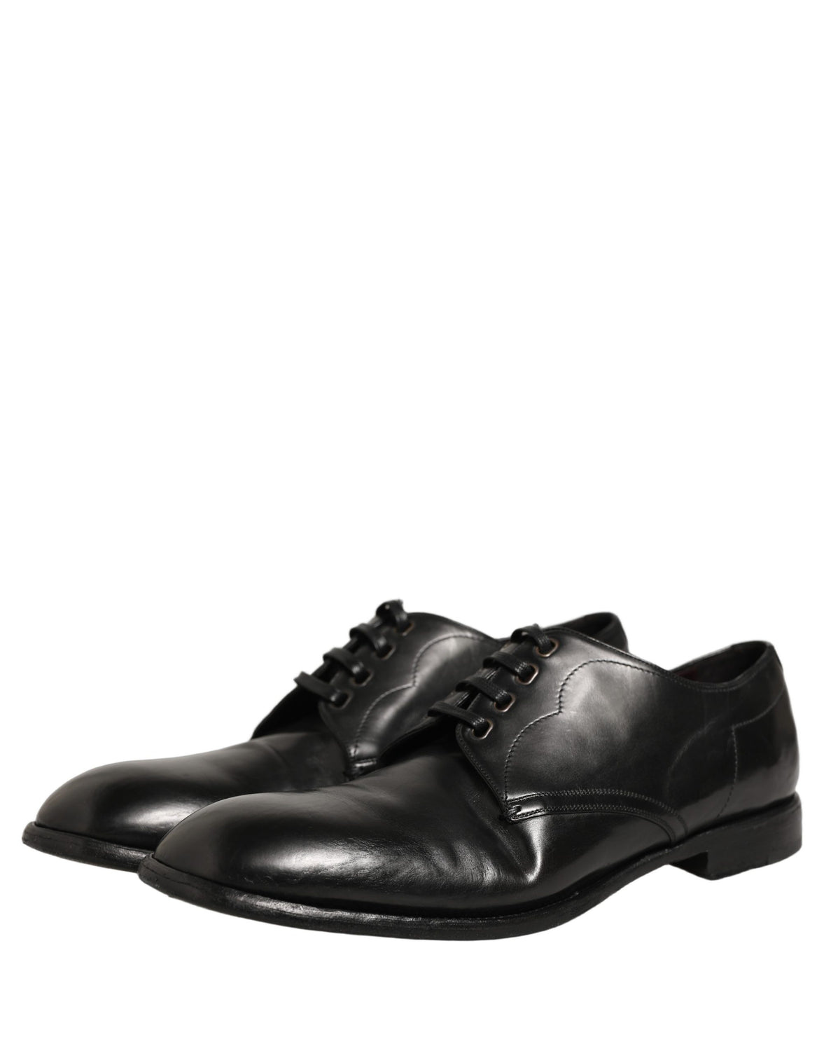 Black Calfskin Leather Derby Men Dress Shoes