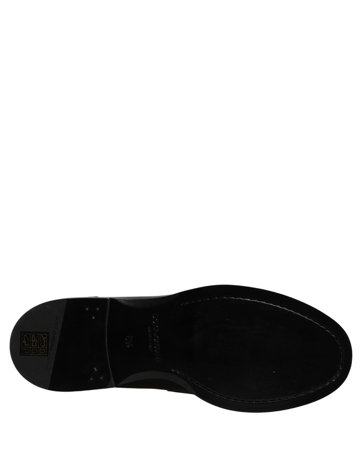 Black Leather Logo Plaque Loafers Shoes
