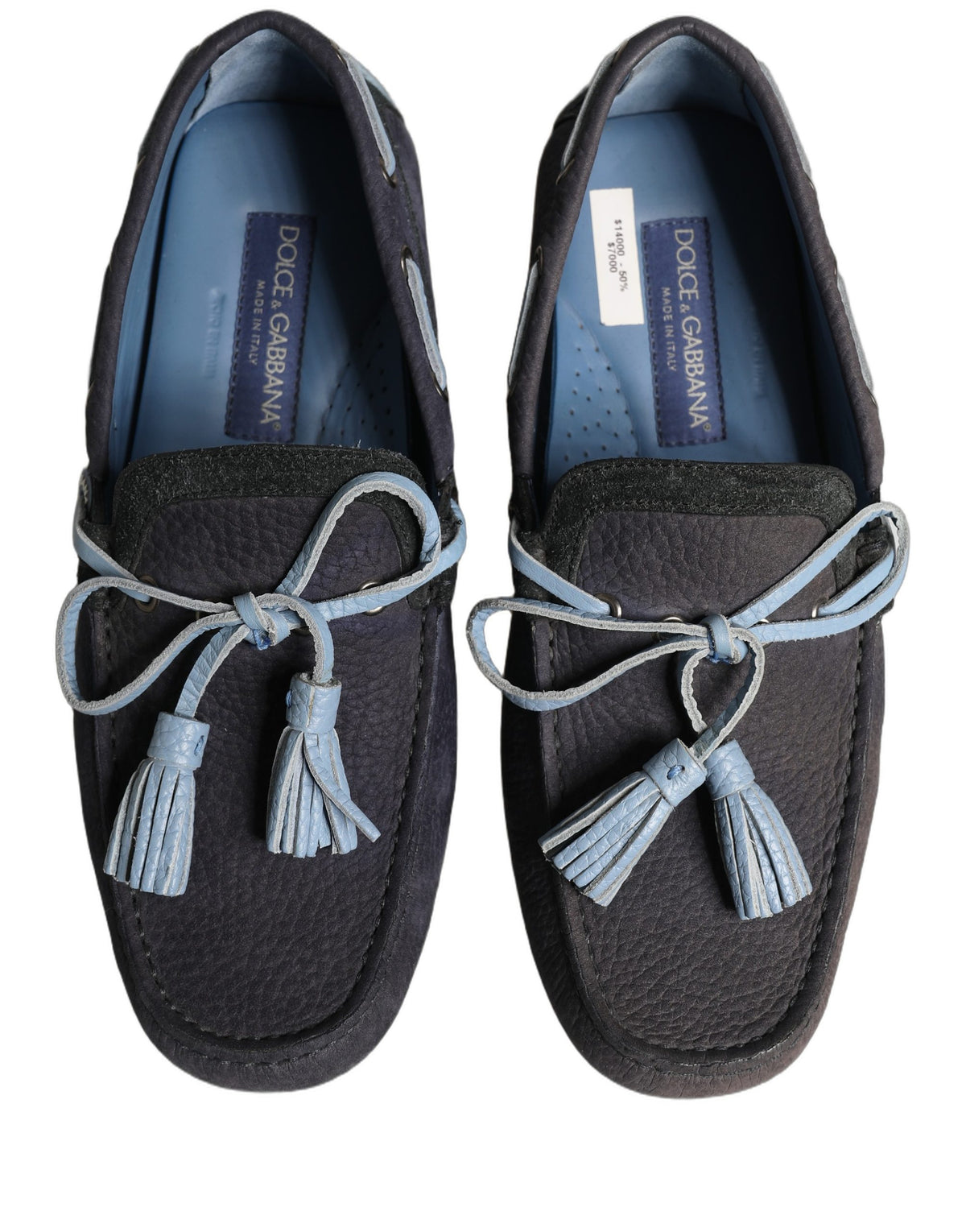 Navy Blue Suede Leather Tassel Loafers Shoes