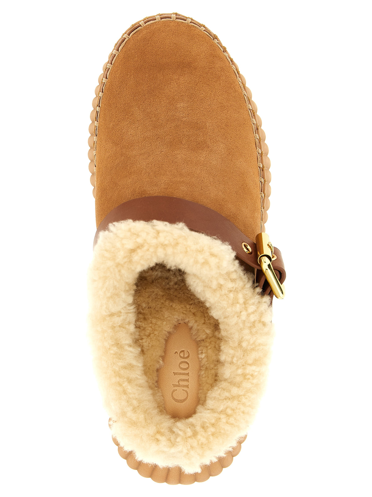 Brown Cowhide Wedge Sandals