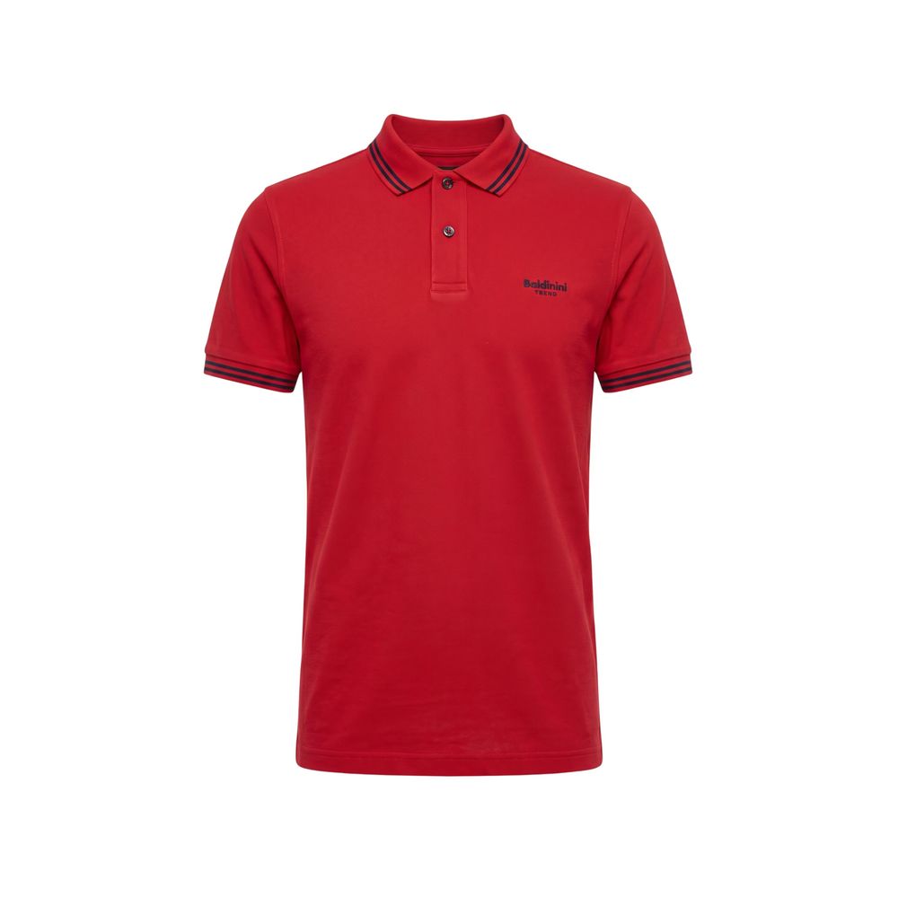 Red Cotton Men Polo-Shirt