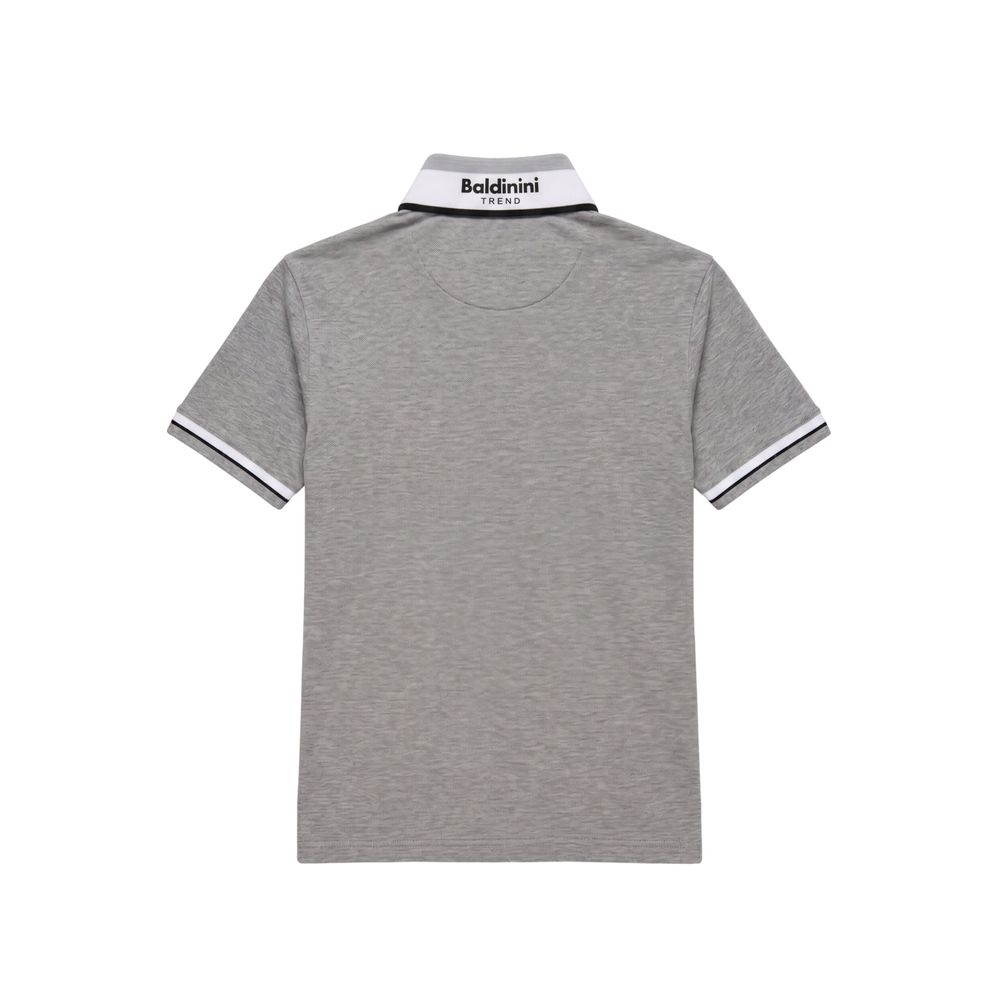 Grey Cotton Men Polo