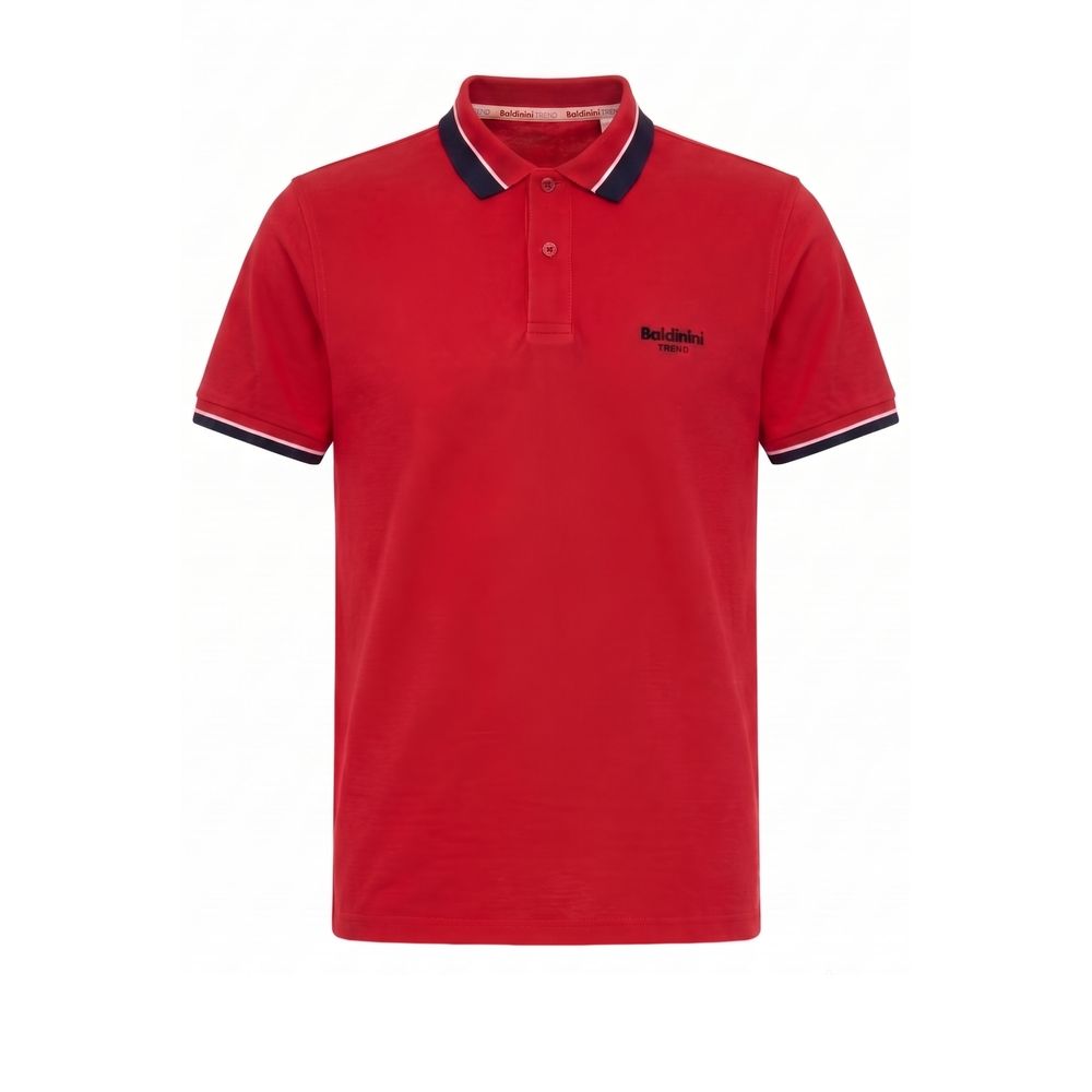 Red Cotton Men Polo-Shirt