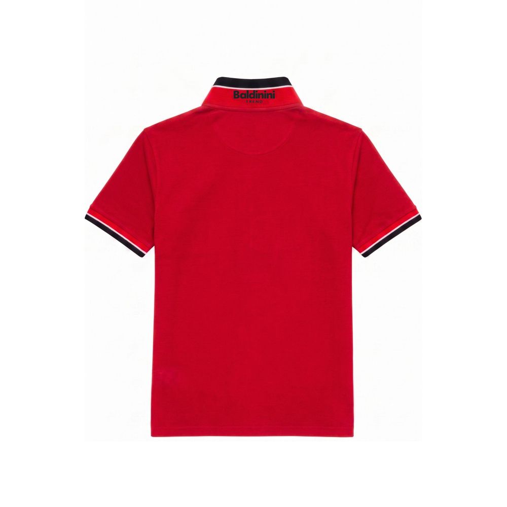 Red Cotton Men Polo-Shirt