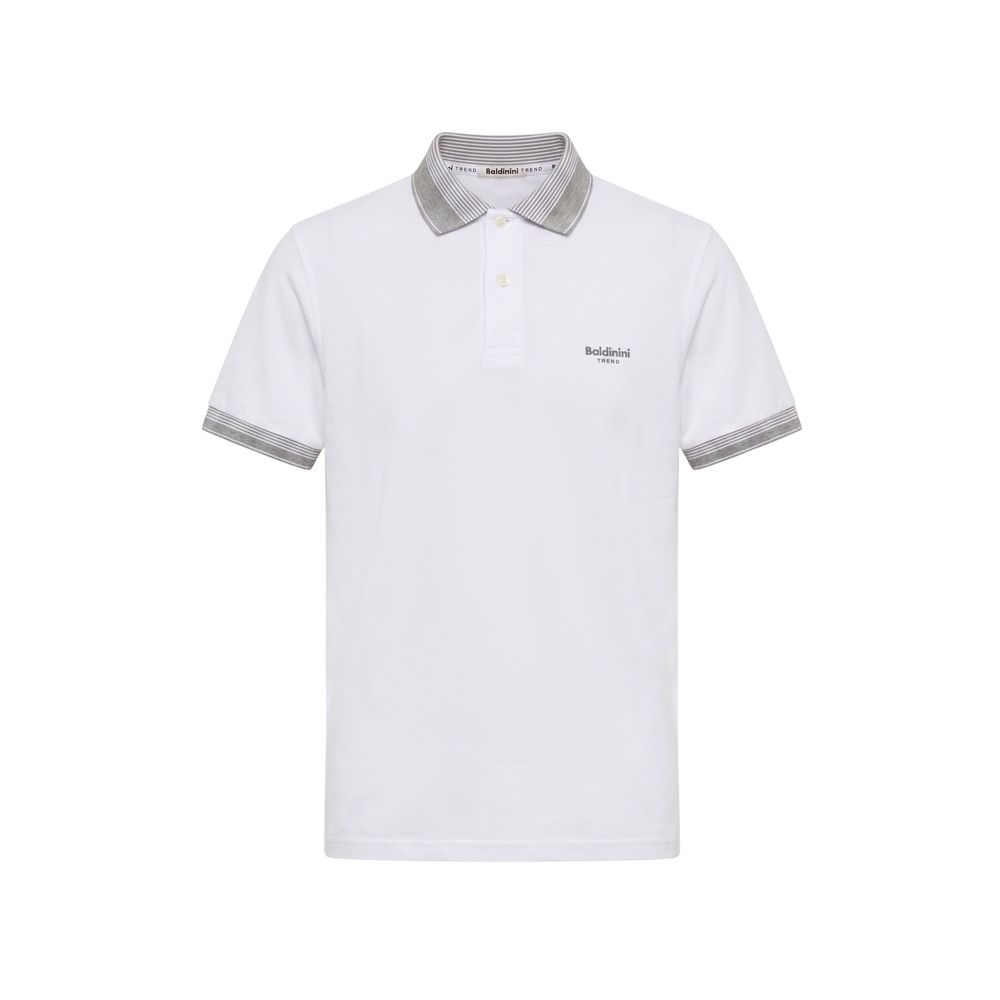 White Cotton Men Polo-Shirt