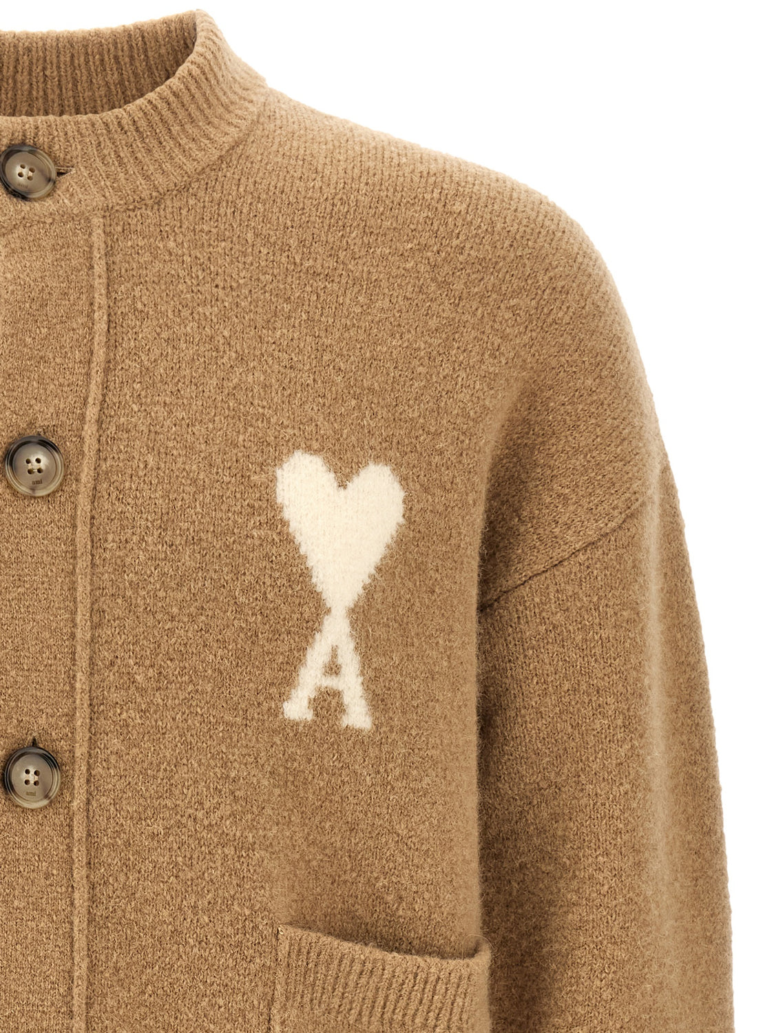 Beige Alpaca Leather Cardigan