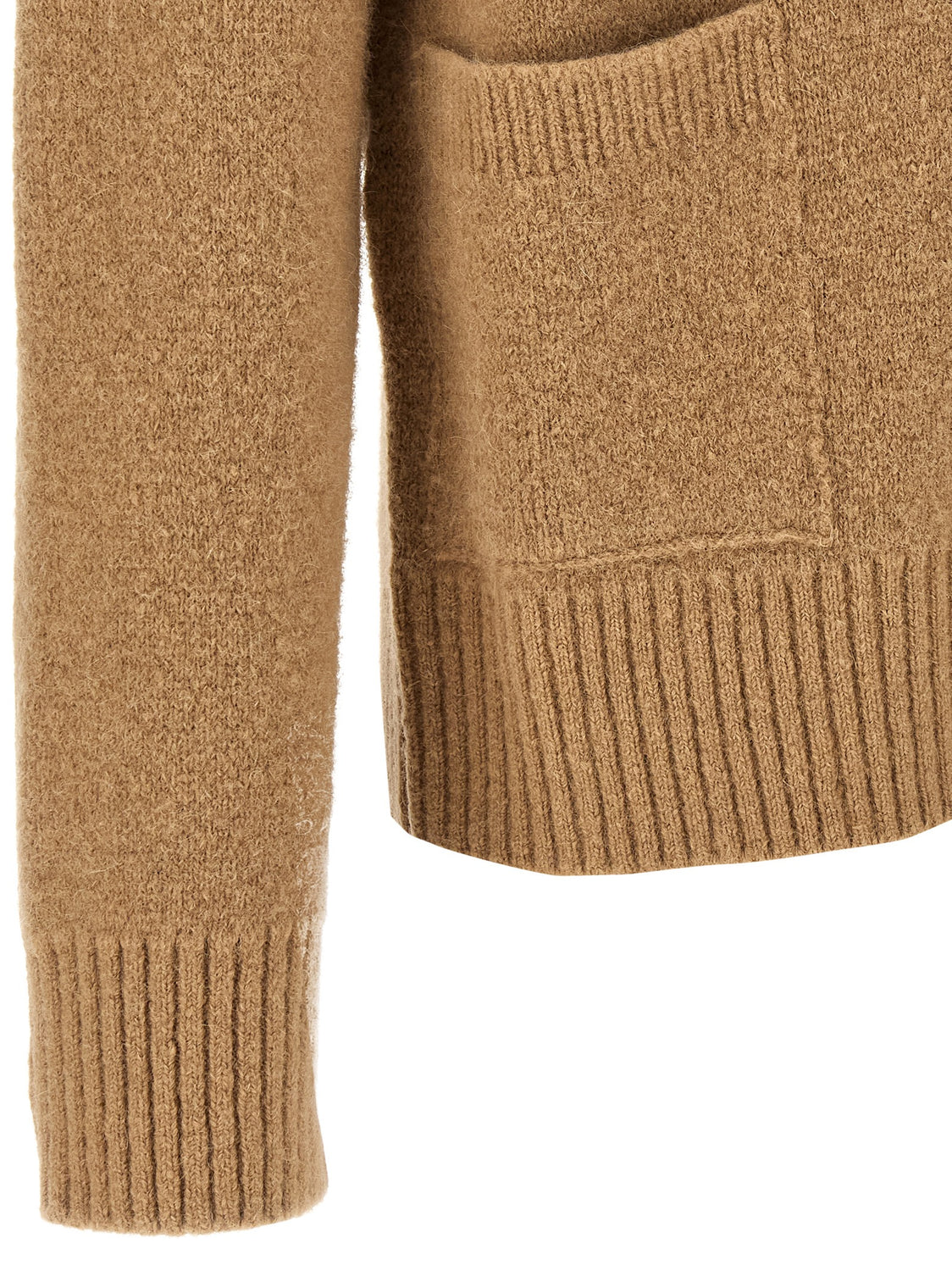 Beige Alpaca Leather Cardigan