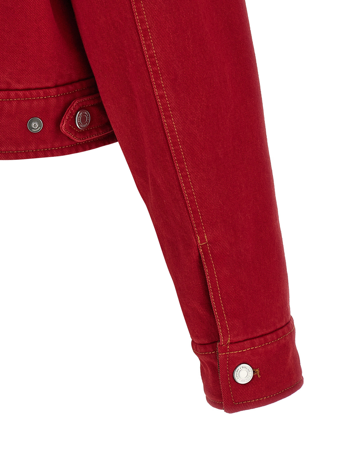 Red Cotton Biker Jacket