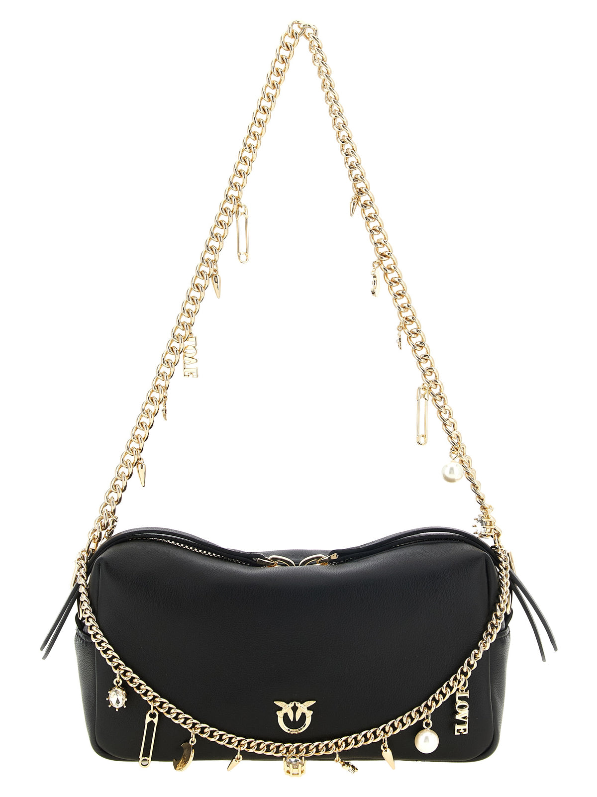 Black Lambskin Shoulder Bag