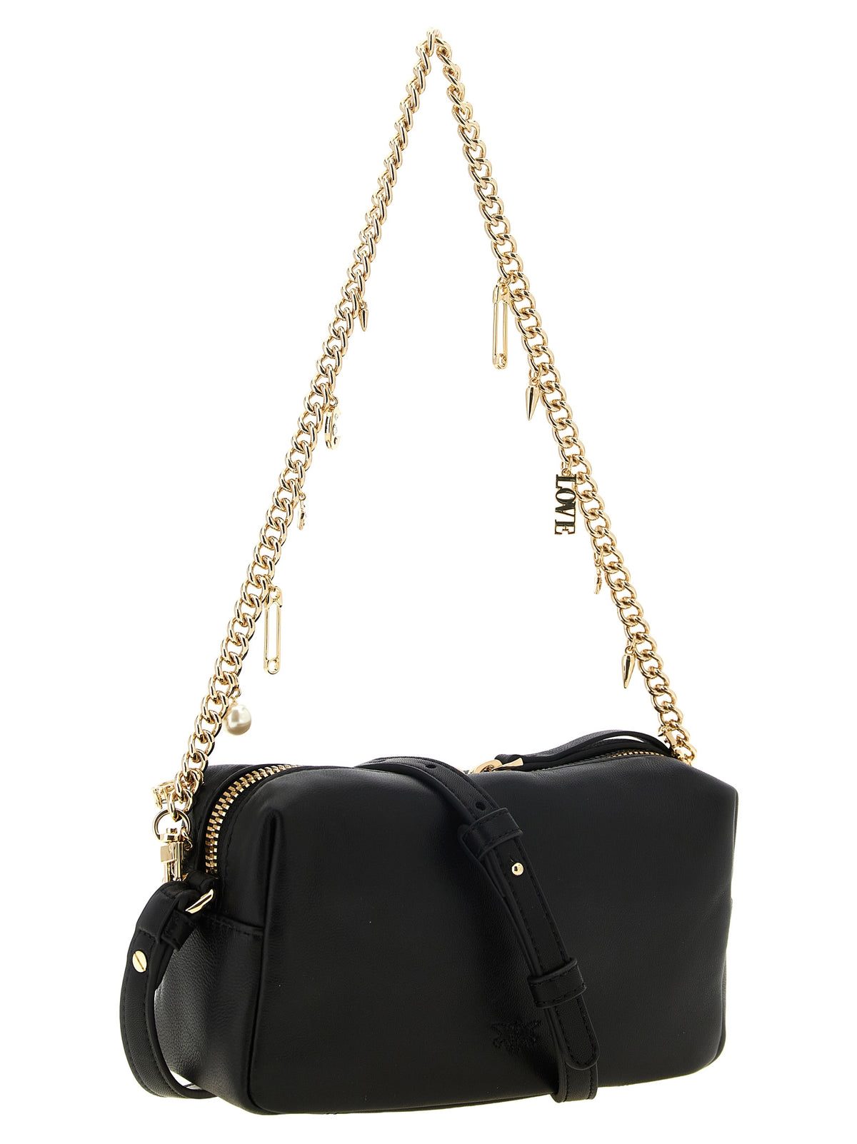 Black Lambskin Shoulder Bag