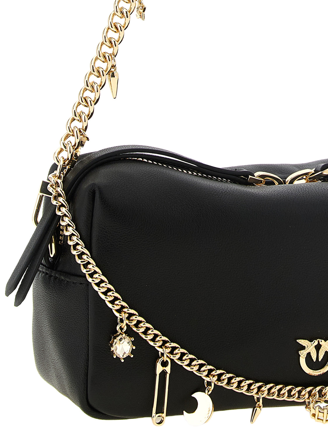 Black Lambskin Shoulder Bag