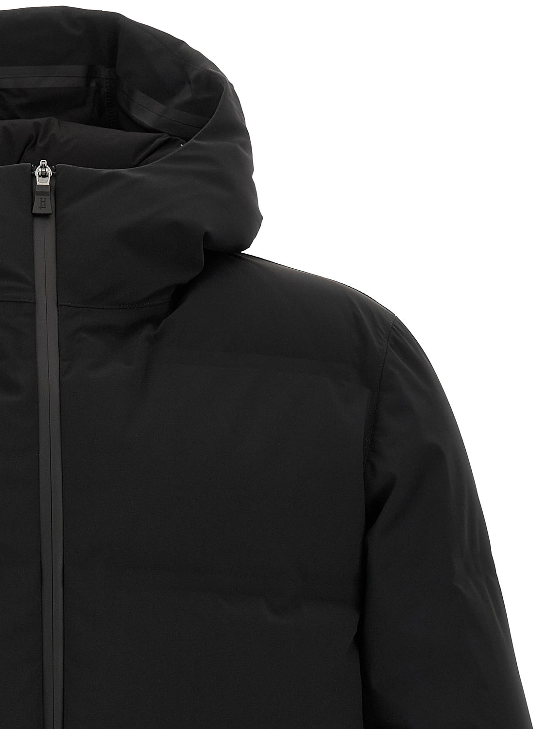 Black Polyamide Full-Length Jacket
