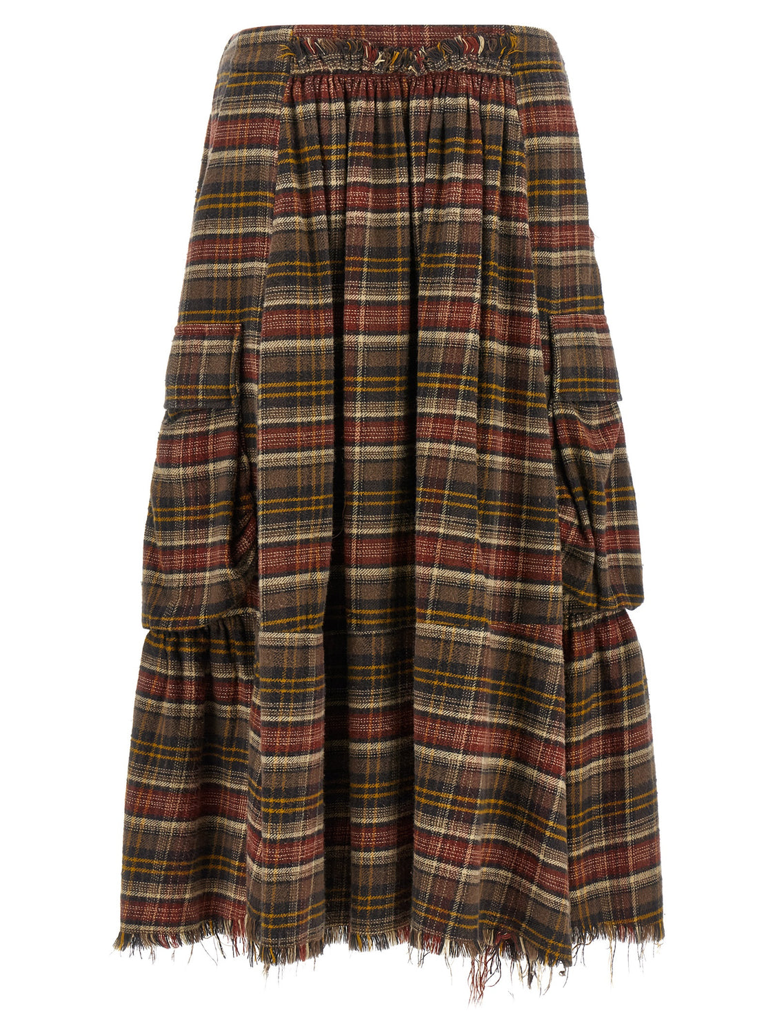 Brown Cotton Mini Skirt