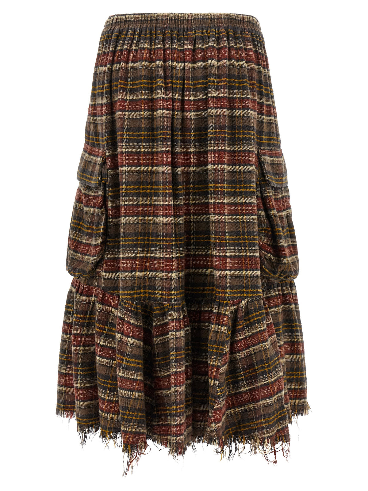 Brown Cotton Mini Skirt