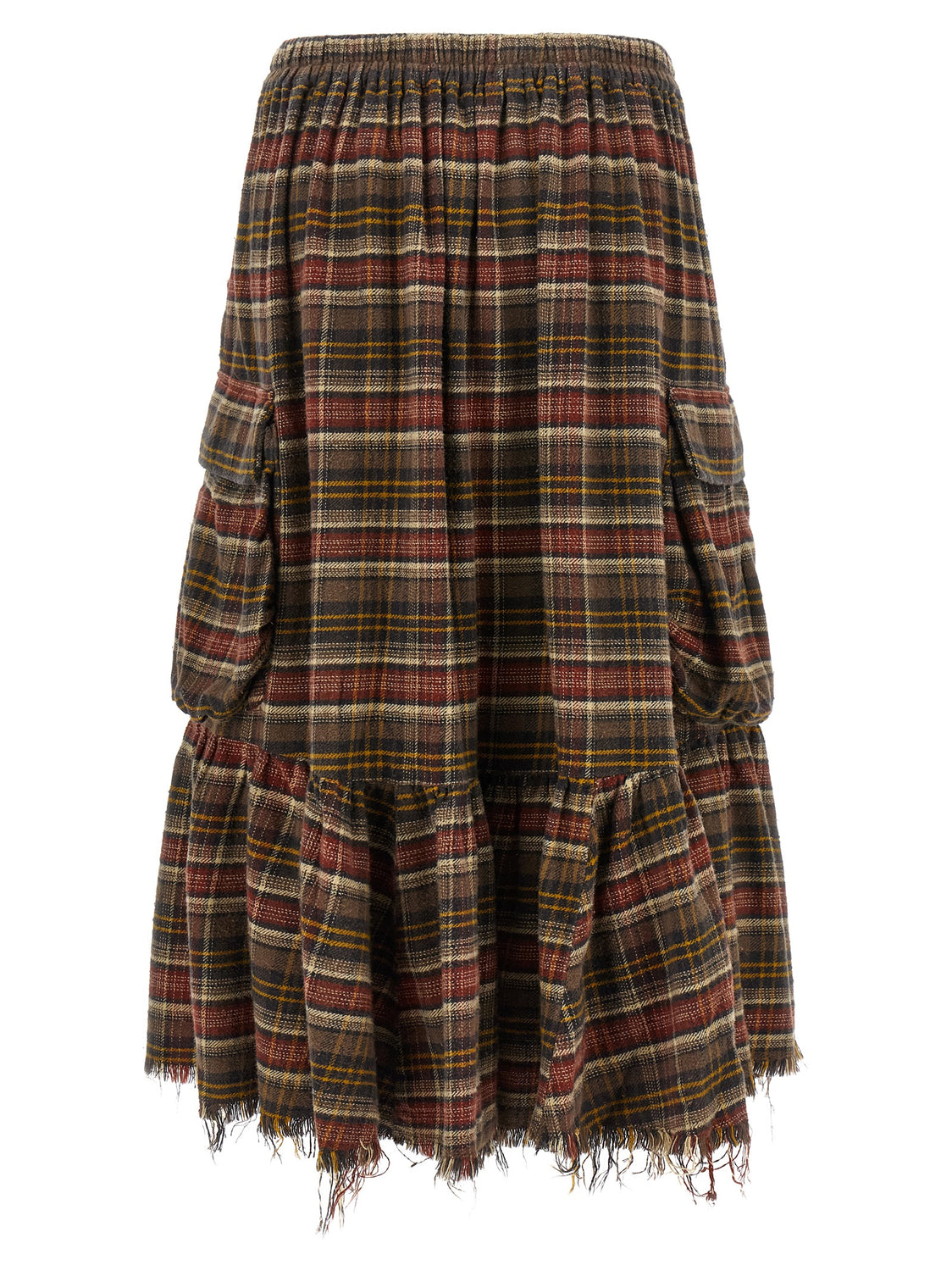 Brown Cotton Mini Skirt