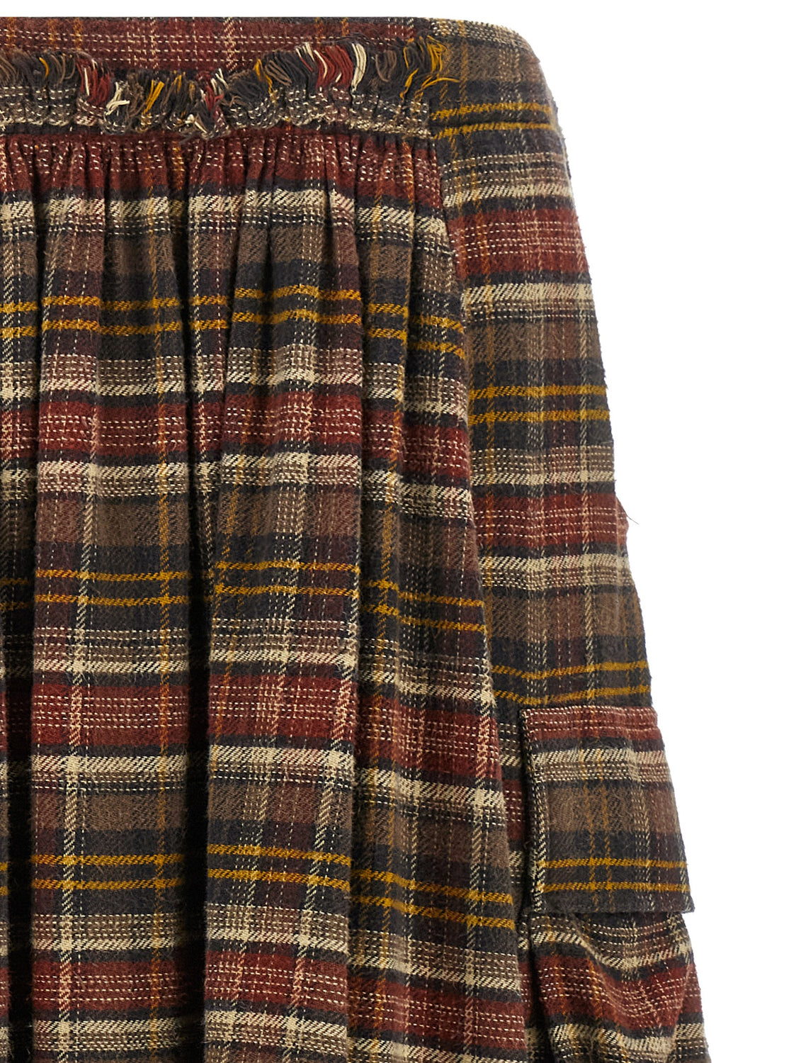 Brown Cotton Mini Skirt