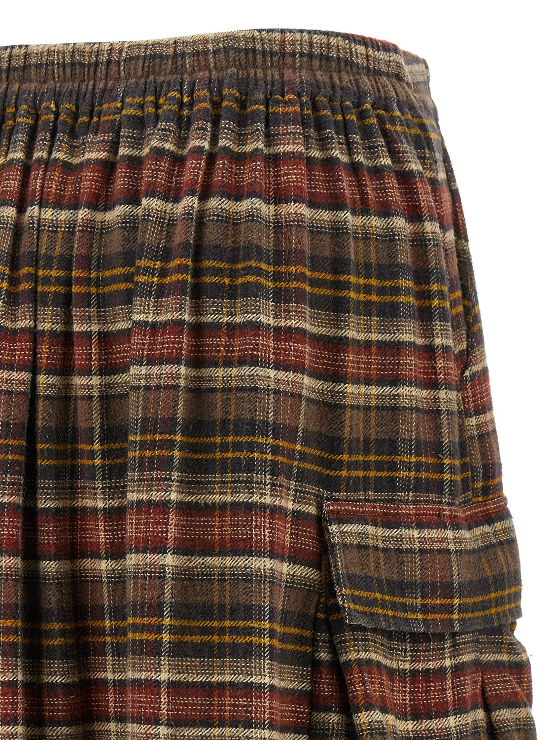 Brown Cotton Mini Skirt