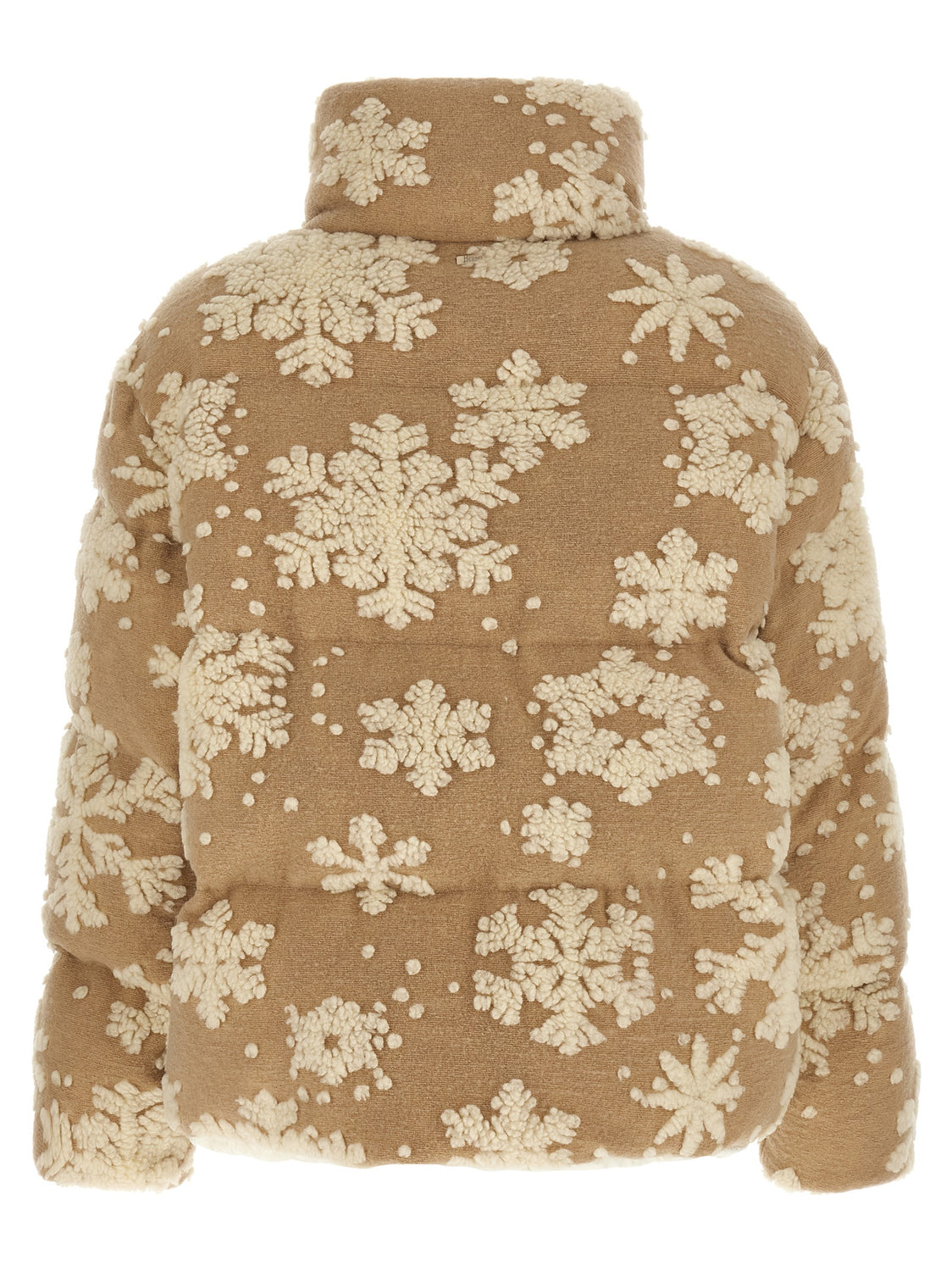 Beige Polyester Full-Length Jacket