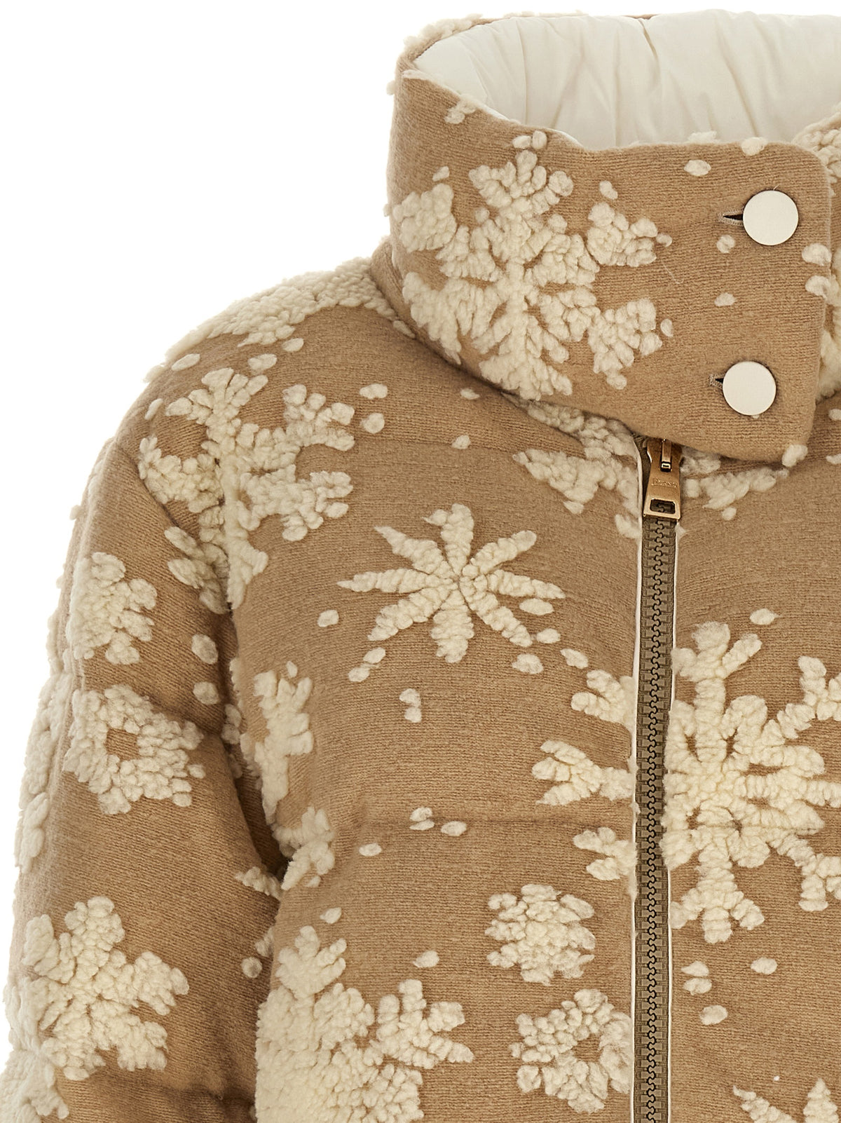 Beige Polyester Full-Length Jacket